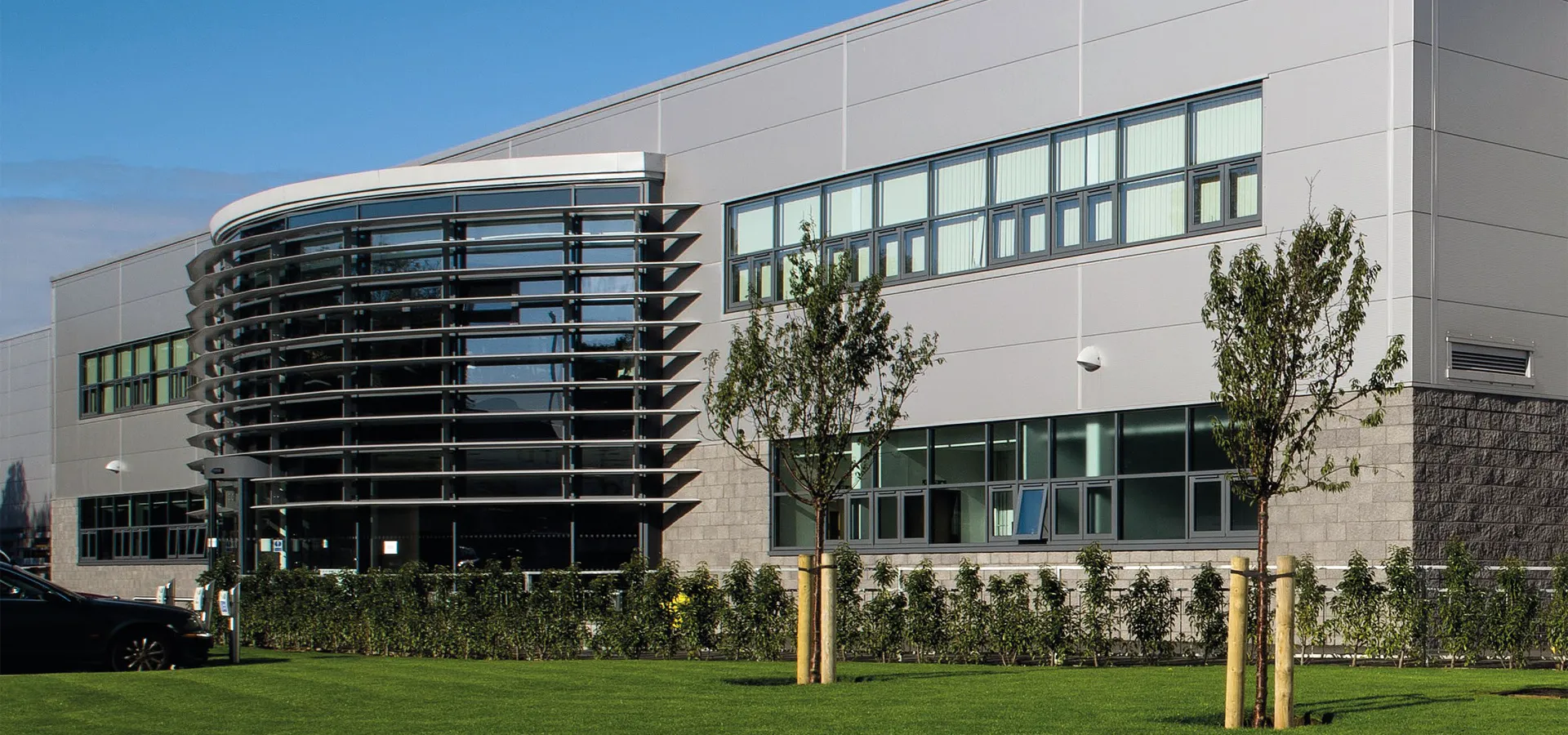 Modern metal clad building